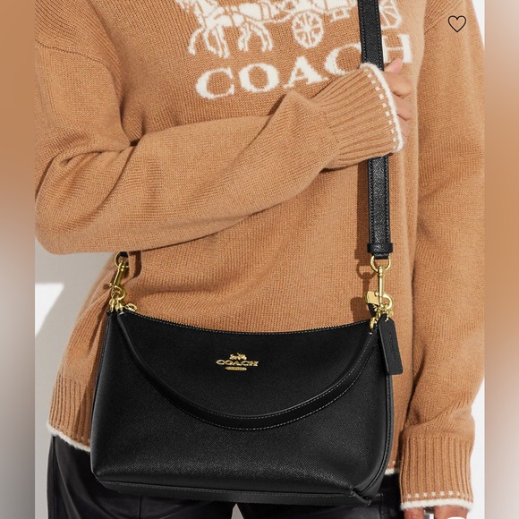 COACH Clara Handbag Shoulder Bag in Black Leather Crossbody Purse AUTHENTIC NWT - Picture 4 of 9